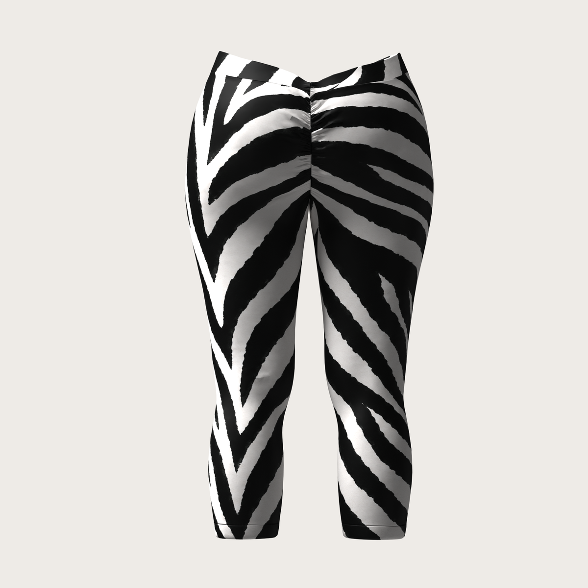 Zebra Star V-Cut Capri Leggings